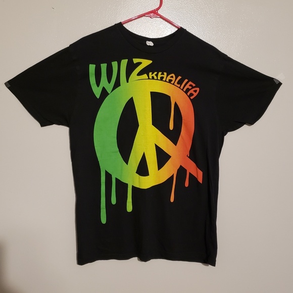 Wiz Khalifa Peace Sign Logo Rap Hip Hop L Shirt - Picture 2 of 6